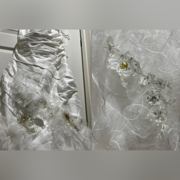 HOT Morilee by Madeline Gardner embellished jewel pleated ruffle wedding dress! - Picture 10 of 12